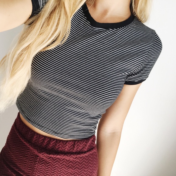 Forever 21 Tops - striped crop top